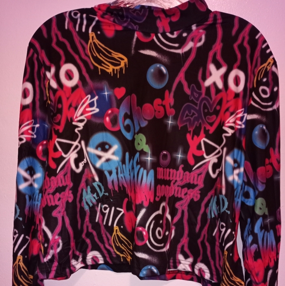#5. SHEIN Top Shirt Letter All Over Print Tee 3X - Picture 3 of 8